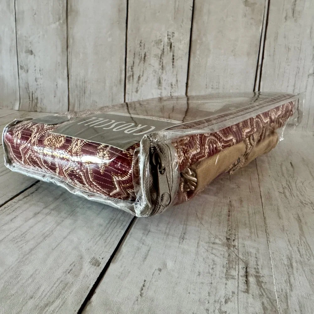 NEW Croscill Arden Red European Pillow Sham 26x26 Woven Jacquard Red Gold